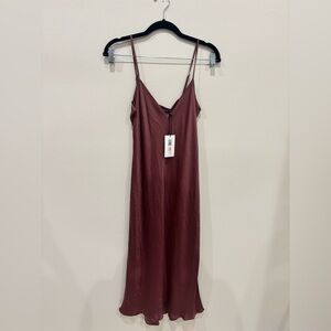 NWT Slip Midi Dress with Spaghetti Straps